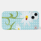 Monogramme Daisées et Lady Bug Polka Dot Blue (Verso Horizontal)