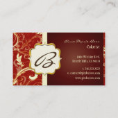 Monogramme, damas + tourbillons cartes de visite (Dos)