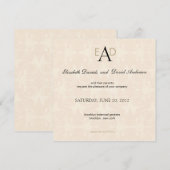 Monogramme Damask - faire-part de mariage (Devant / Derrière)
