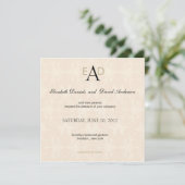 Monogramme Damask - faire-part de mariage (Debout devant)