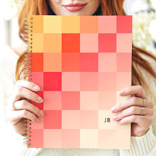 Monogramme damier rose dégradé gras