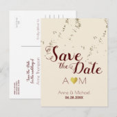 Monogramme d'amour + faire-part de mariage élégant (Devant / Derrière)