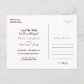 Monogramme d'amour + faire-part de mariage élégant (Dos)