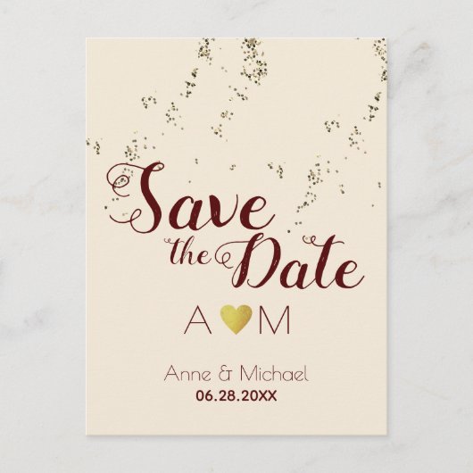 Monogramme d'amour + faire-part de mariage élégant (Devant)