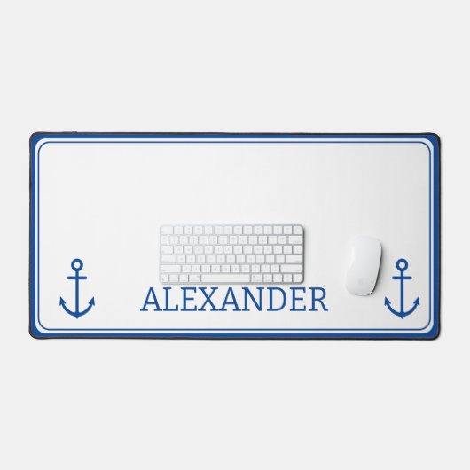 Monogramme d'Ancre marine bleu et blanc simple (Clavier et souris)