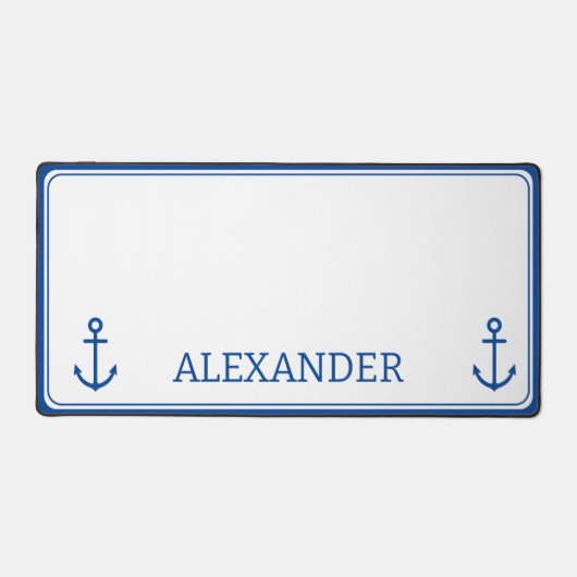 Monogramme d'Ancre marine bleu et blanc simple (Recto)