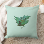 Monogramme d'angle vert Coussin de sol décoratif (Couverture)