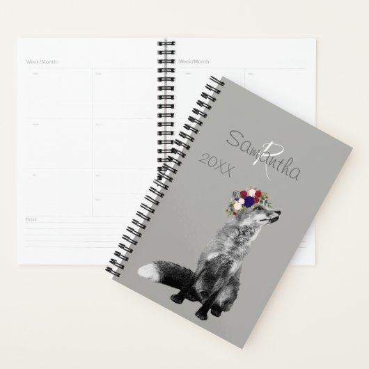 Monogramme d'animal blanc noir de la couronne de f (Devant avec enveloppe)