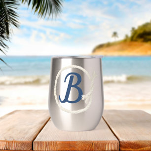 Monogramme dans le cadre de corde blanche
