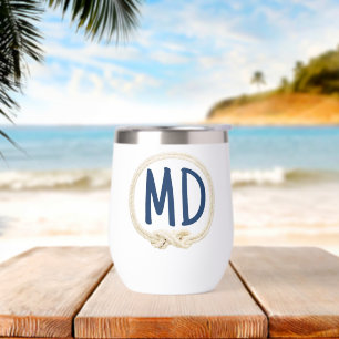Monogramme dans le cadre de corde blanche
