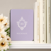 Monogramme dans un blason Lavande Violet Élégant V