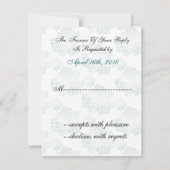 monogramme d'aqua fleuri élégant mariage RSVP (Dos)