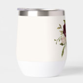 Monogramme d'aquarelle florale rose-bourgogne mode (Droite)