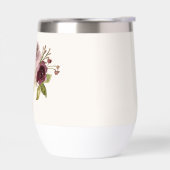 Monogramme d'aquarelle florale rose-bourgogne mode (Gauche)