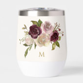 Monogramme d'aquarelle florale rose-bourgogne mode (Avant)