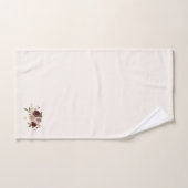 Monogramme d'aquarelle florale rose-bourgogne mode (Serviette à main)