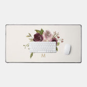 Monogramme d'aquarelle florale rose-bourgogne mode (Clavier et souris)