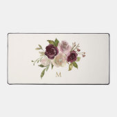 Monogramme d'aquarelle florale rose-bourgogne mode (Recto)