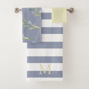 Monogramme d'aquarelle jaune et bleu gris