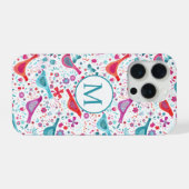 Monogramme d'aquarelle moderne Oiseaux et fleurs (Verso Horizontal)