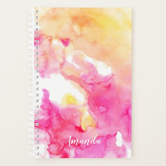 Monogramme d'aquarelle rose et orange (Devant)