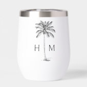 Monogramme d'arbre de palmier nain noir et blanc (Arrière)