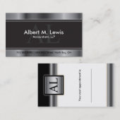 Monogramme d'argent de carte de rendez-vous de (Devant / Derrière)