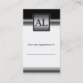 Monogramme d'argent de carte de rendez-vous de (Dos)