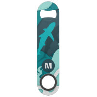 Monogramme d'art Abstrait cool requin