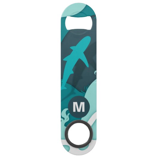 Monogramme d'art Abstrait cool requin (Devant)