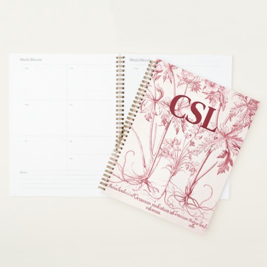 Monogramme d'art Vintage rose (Devant avec enveloppe)