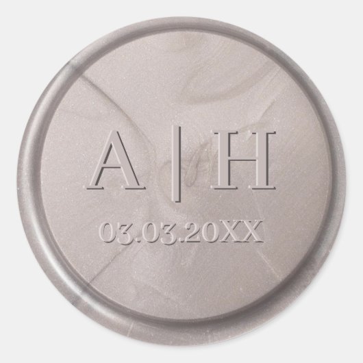 Monogramme Date Pearl Gris cire Sticker (Devant)