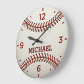 Monogramme de balle de baseball Acrylique Horloge  (Angle)