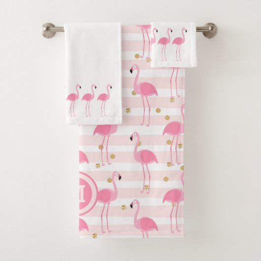 Monogramme de bande de Flamant rose rose tropicale (En situation)