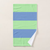 Monogramme de bandes vert et bleu (Serviette à main)