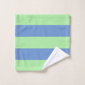 Monogramme de bandes vert et bleu (Gant de toilette)