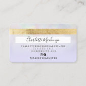 monogramme de beauté holographique violet de carte (Dos)