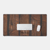 Monogramme de bois ancien brun foncé rustique (Clavier et souris)