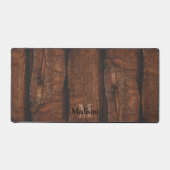 Monogramme de bois ancien brun foncé rustique (Recto)