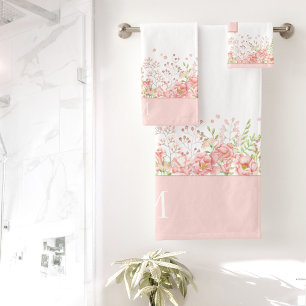 Monogramme de bordure florale aquarelle