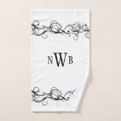 Monogramme de bordure Tourbillonnant stylisée  (Serviette à main)