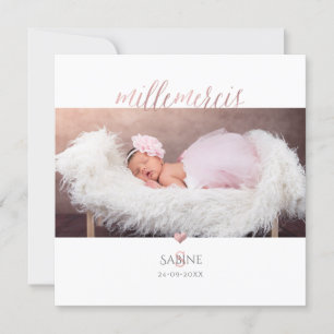 Monogramme de bricolage en D'or Roos Remerciement Kaart