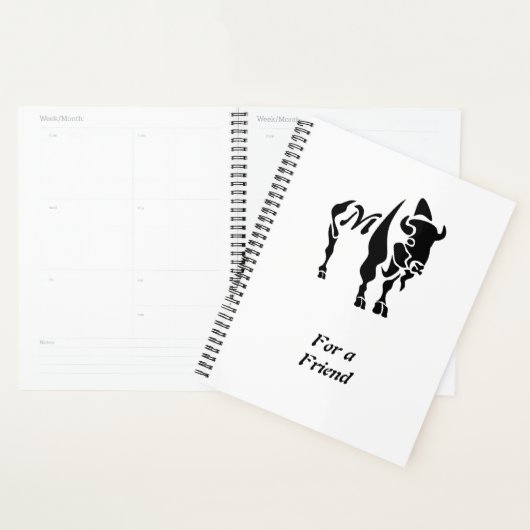 Monogramme de buffle noir Silhouette (Devant avec enveloppe)