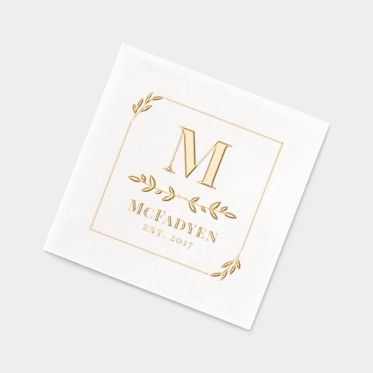 Monogramme de cadre verdoyant or simple (Gauche)