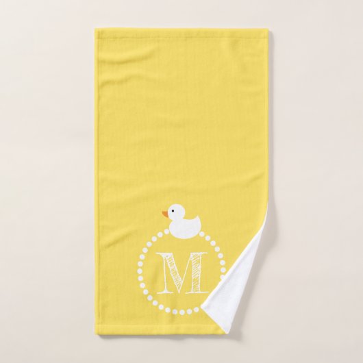 Monogramme de canards en caoutchouc à éclaboussure (Serviette à main)