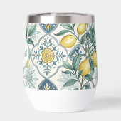 Monogramme de carreau bleu motif de citron de camp (Arrière)