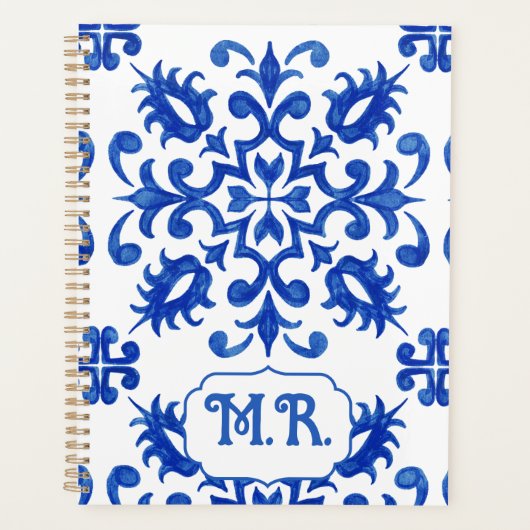 Monogramme de carreau bleu portugais (Devant)