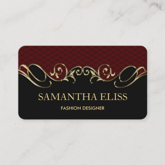 Monogramme de Carte de visite d'or en cuir royal d (Devant)