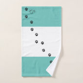 Monogramme de chat sournois Turquoise (Serviette à main)