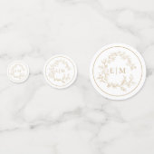 Monogramme de cime dorée Mariage Confetti (Derrière)